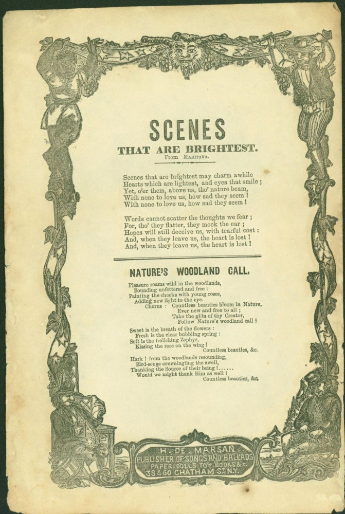 Item #268450 Scenes That Are Brightest. From Maritana. with, Nature's Woodland Call (broadside songsheet)