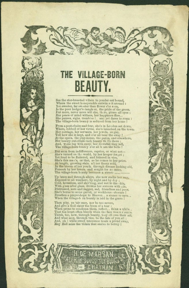 Item #268452 The Village-Born Beauty (broadside songsheet)