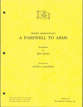 Item #268766 A Farewell to Arms (preliminary publicity packet for film)). Ernest. Ben Hecht ....