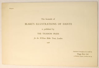 Item #268845 Illustrations of Dante (prospectus). William Blake