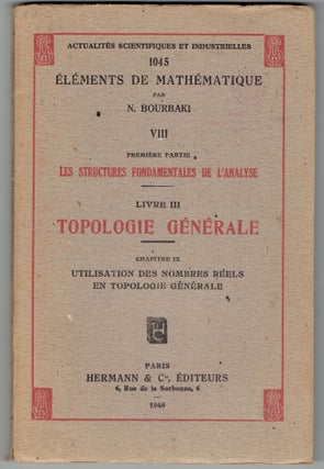 Item #269027 Elements De Mathematique VIII (Livre III). N. Bourbaki