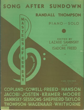 Item #269054 Song After Sundown (sheet music). Randall Thompson