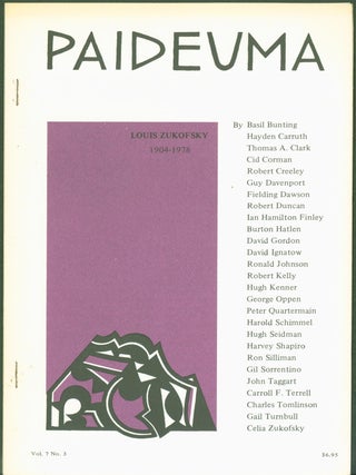 Item #269315 As Testimony: Reading Zukofsky These Forty Years. Robert Duncan