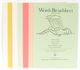 Item #269464 Words Broadsheet, No. Twenty One - Twenty Seven (7 issues