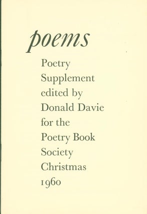 Item #269781 Poems: Poetry Supplement. Donald Davie
