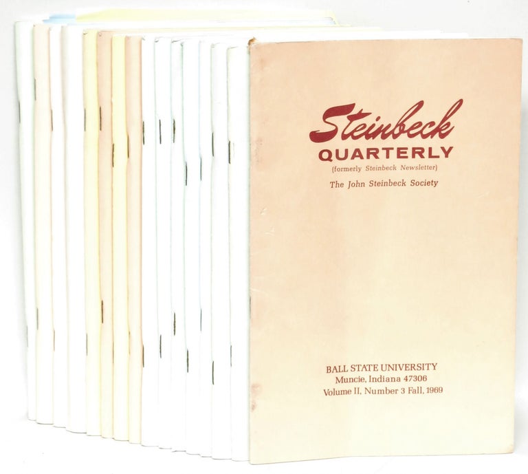 Item #270040 Steinbeck Quarterly: Vol. II, Number 3, Fall, 1969; Volume X, Number 2, Spring, 1977; Volume XI, Numbers 3-4, Summer-Fall, 1978; Volume XVI, Numbers 1-2, Winter-Spring, 1983; Volume XVII, Numbers 3-4, Summer-Fall, 1984; Volume XVIII, Numbers 1-2, Winter-Spring, 1985; Volume XVIII, Numbers 3-4, Summer-Fall, 1985; Volume XIX, Numbers 1-2, 1986; Volume XIX, Numbers 3-4, Summer-Fall, 1986; volume XX, Numbers 3-4, Summer-Fall, 1987; Volume XX, Numbers 1-2, Winter-Spring, 1987; Volume XXII, Numbers 1-2, Winter-Spring, 1989; Volume XXIV, Numbers 3-4, Summer-Fall, 1991; Volume XXV, Numbers 3-4, Summer-Fall, 1992; Volume XXVI, Numbers 3-4, Summer-Fall, 1993; Cumulative Index to Volumes XI-XX (1978-87) Steinbeck Bibliography Series, Number 2. 1989 (16 individual issues). Tetsumaro Hayashi.