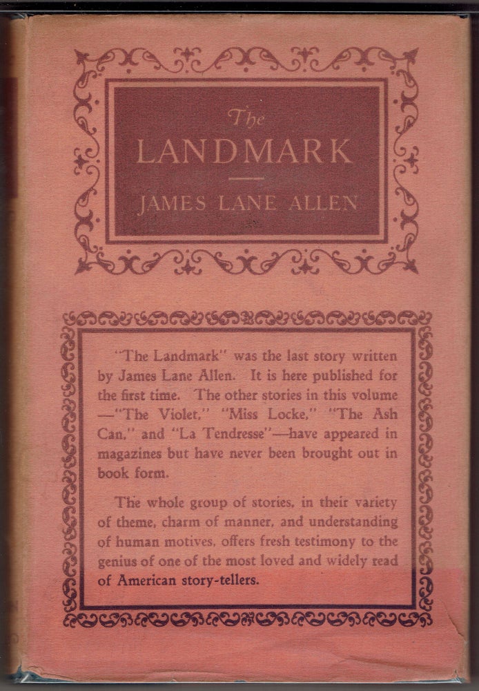 Item #271039 The Landmark. James Lane Allen.