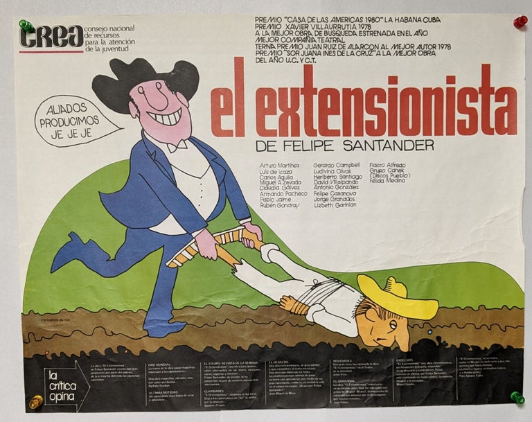 Item #271135 El Extensionista de Felipe Santander (play poster). Rius, Eduardo Humberto del Rio Garcia.