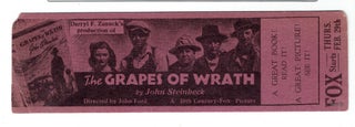 Item #272094 The Grapes of Wrath [Film ticket]. John Steinbeck