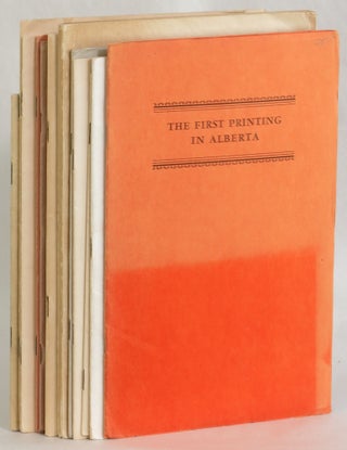 The First Printing in British Columbia (1929) The First Printing in Manitoba (1931); The First Printing in Alberta (1932); Pioneer Printing in Montana (1932); Pioneer Printers of the Far West (1933); Pioneer Printing in Wyoming (1933); The Earliest Use of Type Ornament (1933); An Early Newspaper in Oregon (1934); Was There a Printing Press in Washington in 1844? (1934); Erhard Ratdolt: The Father of Typographic Decoration (1936); McMurtrie Imprints (1942); McMurtrie's Oregon Imprints: A Fourth Supplement (1963). 8 items