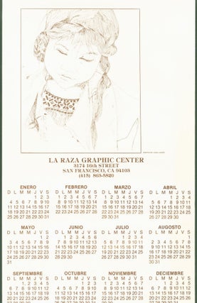 Item #272866 La Raza Graphic Center (broadside calendar). Linda . La Raza Graphic Center Lucero,...