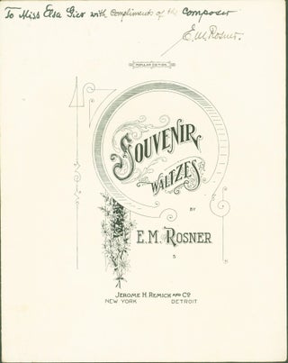 Item #272956 Souvenir Waltzes (sheet music). E. M. Rosner