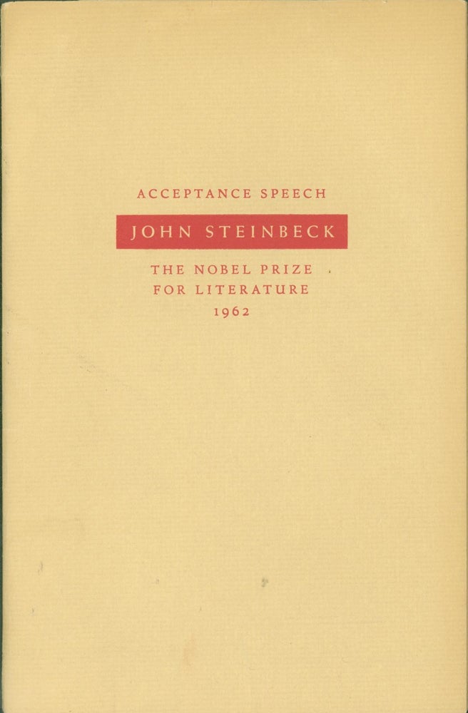 Item #273214 Acceptance Speech: The Nobel Prize For Literature, 1962. John Steinbeck.