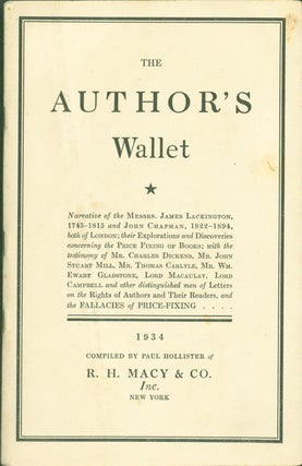 Item #273869 The Author's Wallet: Narrative of the Messrs. James Lackington, 1745-1815 and John...