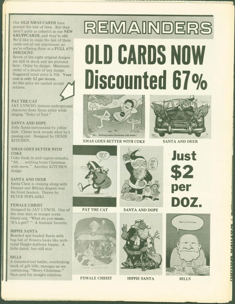 Item #274054 Krupp Dealers' Catalog Number 19, Nov. 1976; Dealers' Catalog Number 20, Dec. 1976. (2 items). Krupp Comic Works.