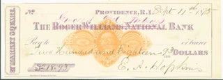 Item #274267 The Grocers and Producers Bank, Providence, Rhode Island, 1875 (check