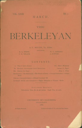 Item #274430 The Berkeleyan. Vol. XXIII, No.1. M. L. Miller
