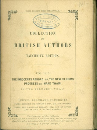 Item #274497 The Innocents Abroad; or, The New Pilgrims' Progress. Vol. 2 (only). Mark Twain
