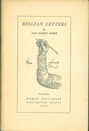 Item #274548 Belgian Letters: A Short Surveey oof Creative Writing in the French and Dutch...