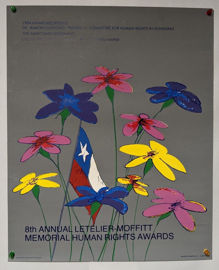 Item #274601 8th Annual Letelier - Moffitt Memorial Human Rights Awards (poster). Institute for Policy Studies. Mission Grafica.