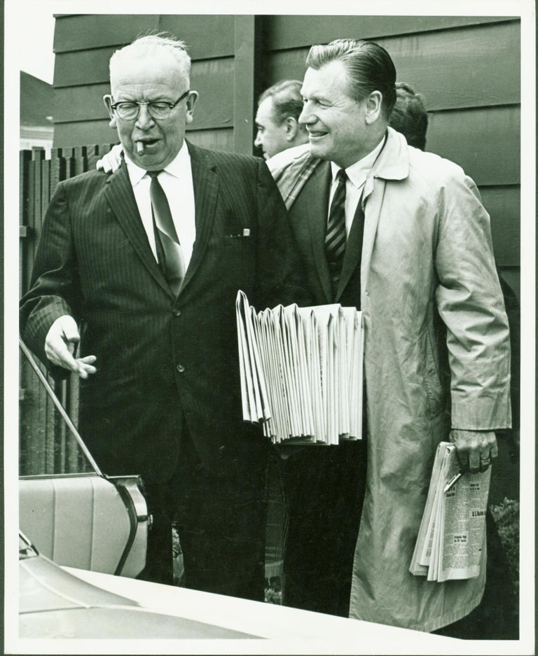 Item #274723 George Meany and Nelson A. Rockefeller (photograph). photographer, George Meany, Nelson Rockefeller.