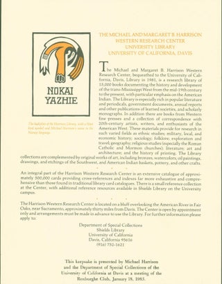 Item #274747 The Michael and Margaret B. Harrison Western Research Center University Library,...