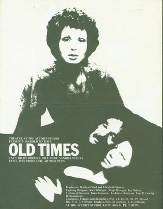 Item #274750 Old Times (poster). Harold. Penn Pinter, Arthur, producer