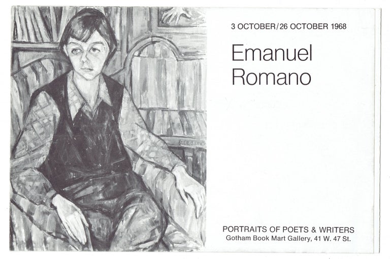 Item #275396 Emanuel Romano: 3 October/26 October 1968. Portraits of Poets & Writers. William Carlos Williams, Emanuel Romano.