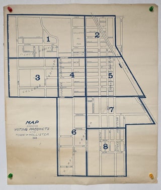 Item #275543 Map Showing Voting Precincts in the Town of Hollister 1928 (map Hollister, San...