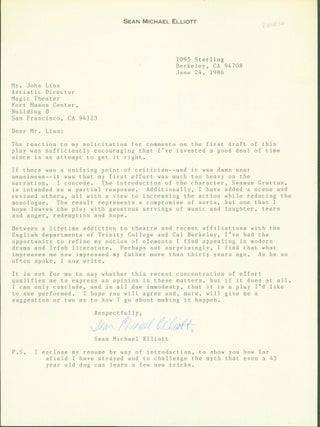Item #276000 The Return of Sean Patrick O'Reilly (playscript). Sean Michael. John Lion Elliott,...