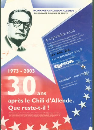 Item #276519 Hommage a Salvador Allende. 1973-2003 30 ans apres le Chili d'Allende. Que...