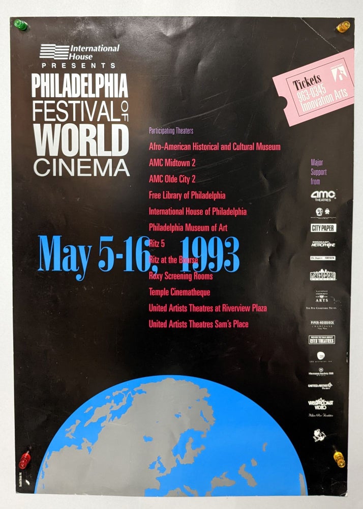 Item #276614 International House presents Philadelphia Festival of World Cinema, May 5-16, 1993 (poster). International House.