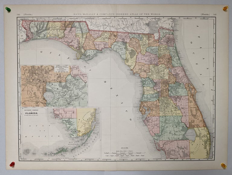 Item #277300 Florida (map) Rand McNally & Company's Indexed Atlas of the World 1892. McNally Rand, Company.