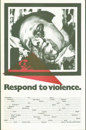 Item #278060 Respond to Violence (poster). Kathleen . Burning Books Burch, poster design