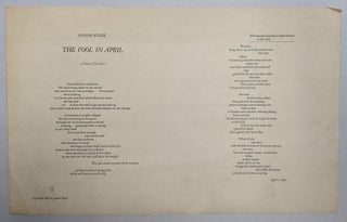 Item #278062 The Fool in April: A Poem in Two Parts (broadside). Joanne Kyger