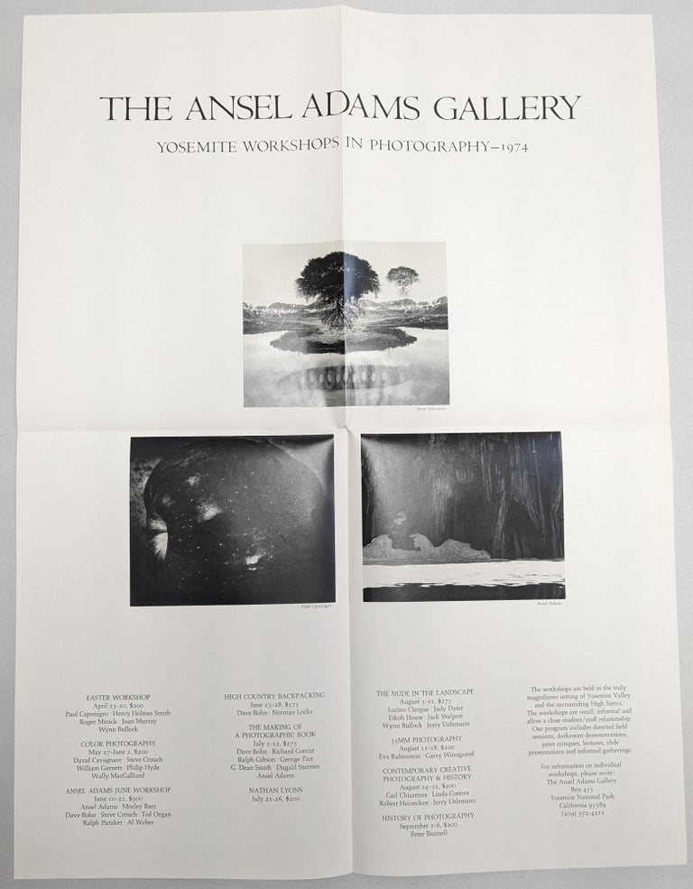 Item #278071 The Ansel Adams Gallery: Yosemite Workshops in Photography - 1974. Ansel Adams Gallery.