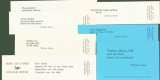 Item #278604 Ephemera (6 bookmarks and card). William Heyen
