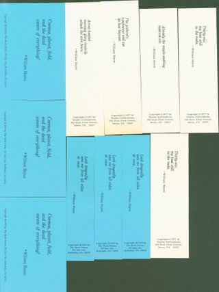 Item #278605 Ephemera (8 bookmarks, 3 cards). William Heyen