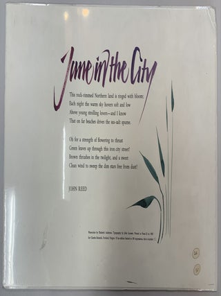 Item #279168 June in the City (broadside). John Reed, Elizabeth Anderson