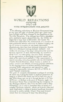 Item #279201 World Reflections for the Years 1967-68 with Introduction: Feb. Anno 1973 (nuclear...