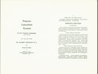 Item #279213 Prayers Catechism Hymns in the Nunipu Language (Nez Perce) for the use of the St....
