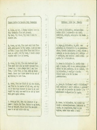 Item #279214 Prayer Before We Recive Holy Communion (Nchaumen Ziuzi Kae Kkaezin) and Prayer After...
