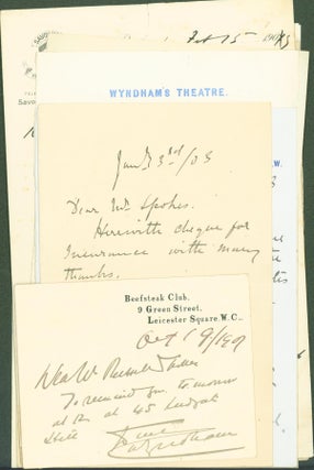 Item #279449 Autograph letters signed (7 by Charles, 3 by Mary). Charles Wyndham, Mary Moore, nee...