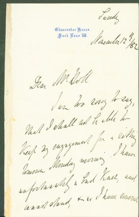 Item #279506 Autograph Letter Signed (ALS). Duke of Cambridge. Frank Holl George