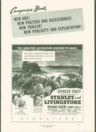 Item #280571 Stanley and Livingstone (pressbook). Twentieth Century-Fox Film Corporation