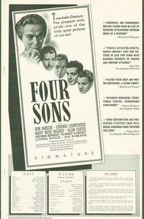 Item #280577 Four Sons (exhibitor's campaign book/pressbook). Twentieth Century-Fox Film Corporation