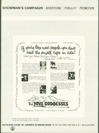 Item #280894 The Love Goddesses (Showman's Campaign/ Pressbook). Saul J. Turell, Graeme Ferguson,...