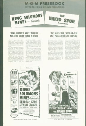 Item #280897 'King Solomon's Mines' and 'The Naked Spur' (pressbook, for single or dual...