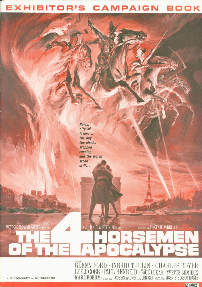 Item #280910 The 4 Horsemen of the Apocalypse (exhibitor's campaign book/pressbook). Robert Ardrey, John Gay . Vincente Minnelli . Julian Blaustein, screenplay, director, producer.