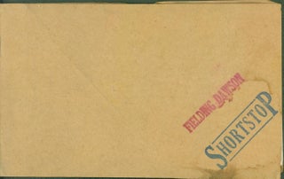 Item #281498 On Shortstop as the Figure of Kinesis. Fielding Dawson